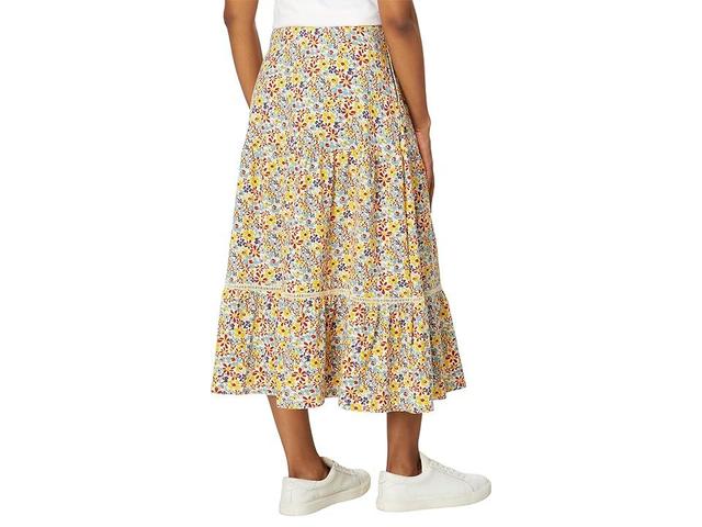 Toad&Co Marigold Tiered Midi Skirt (Barley Multi Floral Print) Women's Skirt Product Image