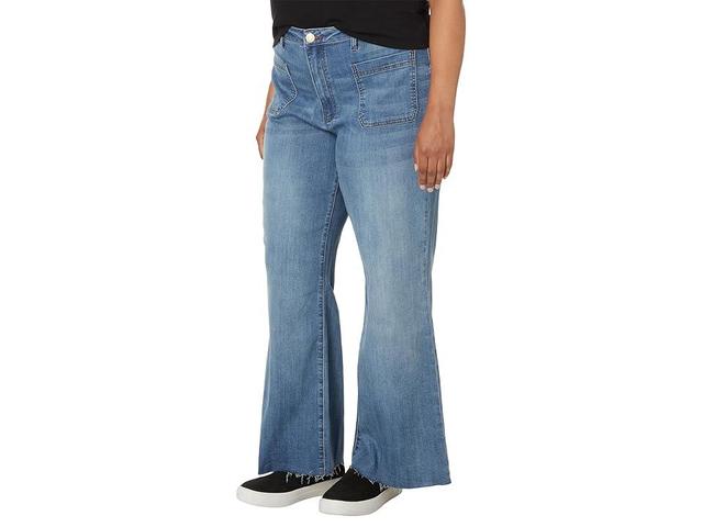 KUT from the Kloth Meg High Rise Wide Leg Zip Fly - Raw Hem Patch Pockets (Prevent) Women's Jeans Product Image