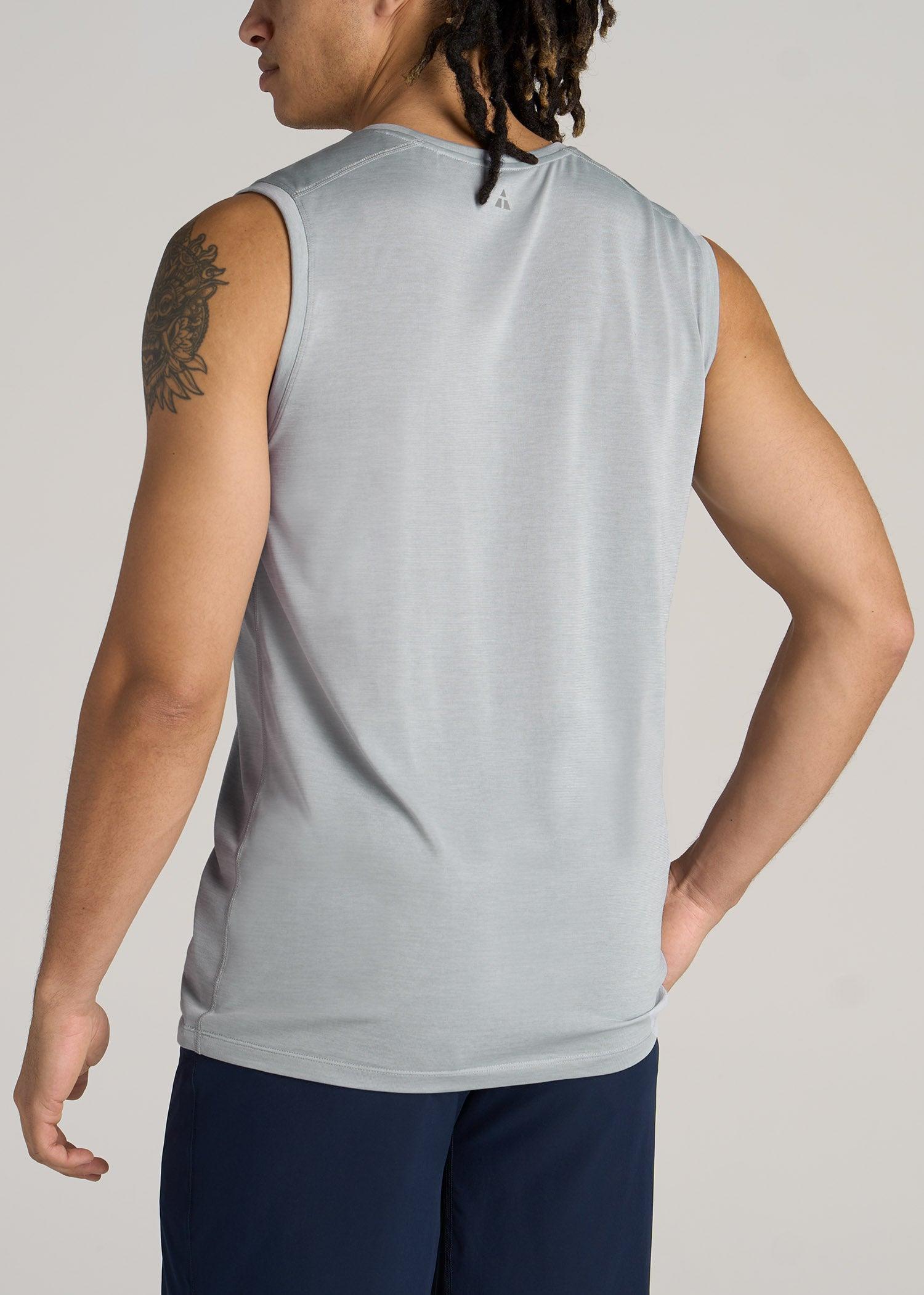 A.T. Performance MODERN-FIT Jersey Tank For Tall Men in Light Grey Mix Male Product Image