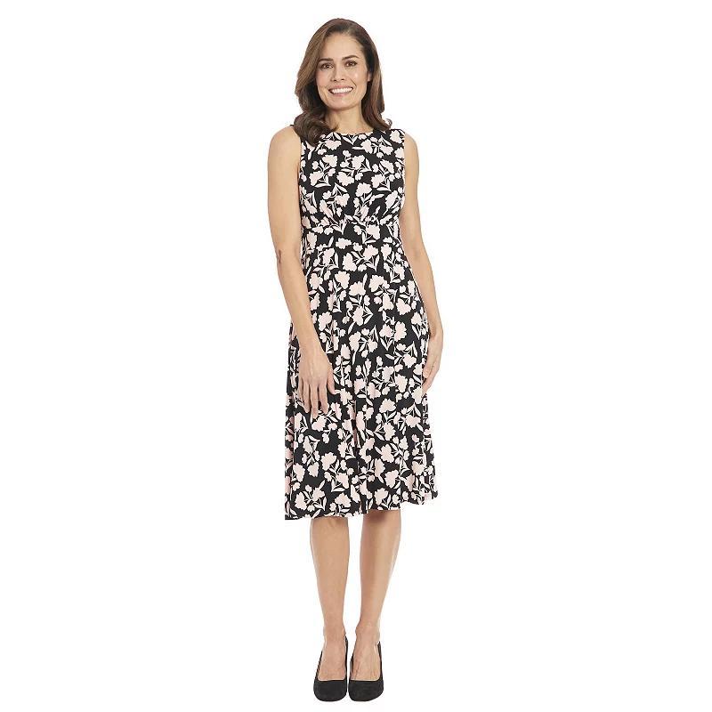 Womens London Times Floral Inset Waist Midi Dress Product Image