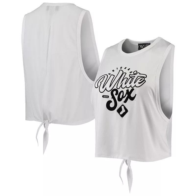 Womens The Wild Collective White Chicago White Sox Open Back Twist-Tie Tank Top Product Image