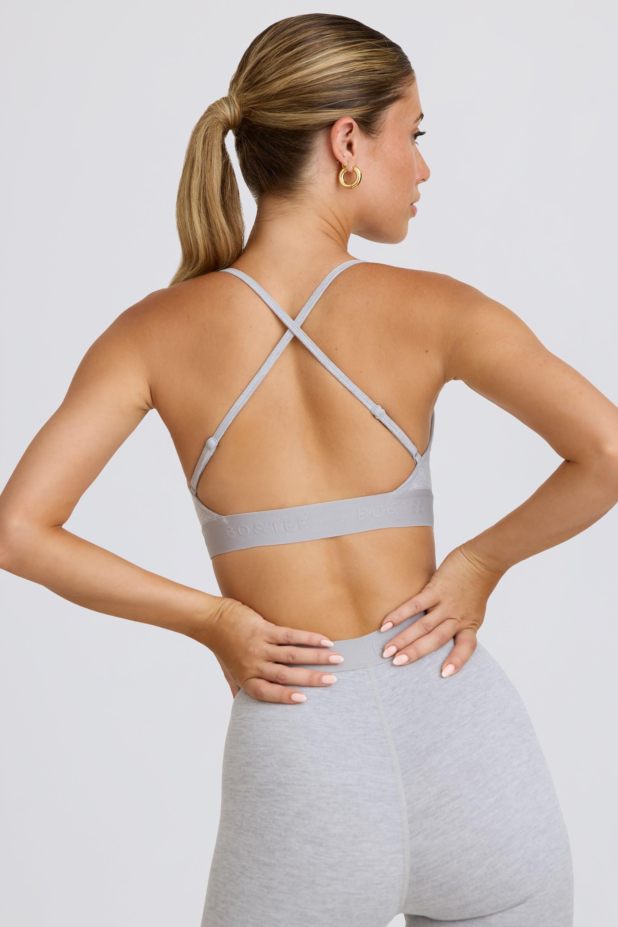 Soft Active Cross-Back Sports Bra in Grey Marl Product Image