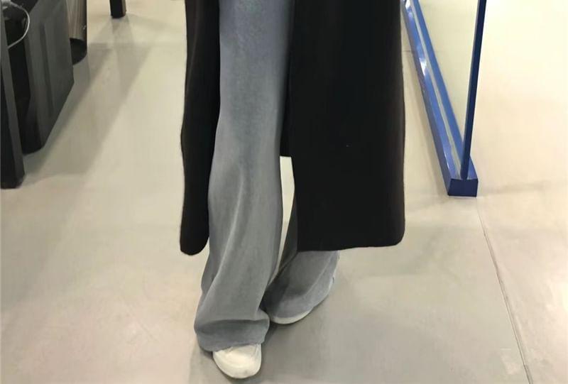 High Waist Plain Wide Leg Sweatpants Product Image