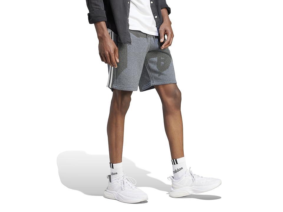 adidas Mens 3-Stripes 10 Fleece Shorts - Arctic Night Product Image