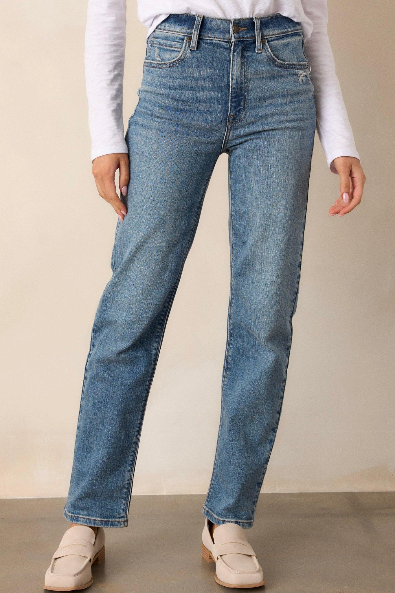 Urban Symphony Medium Wash Straight Leg Jeans Product Image