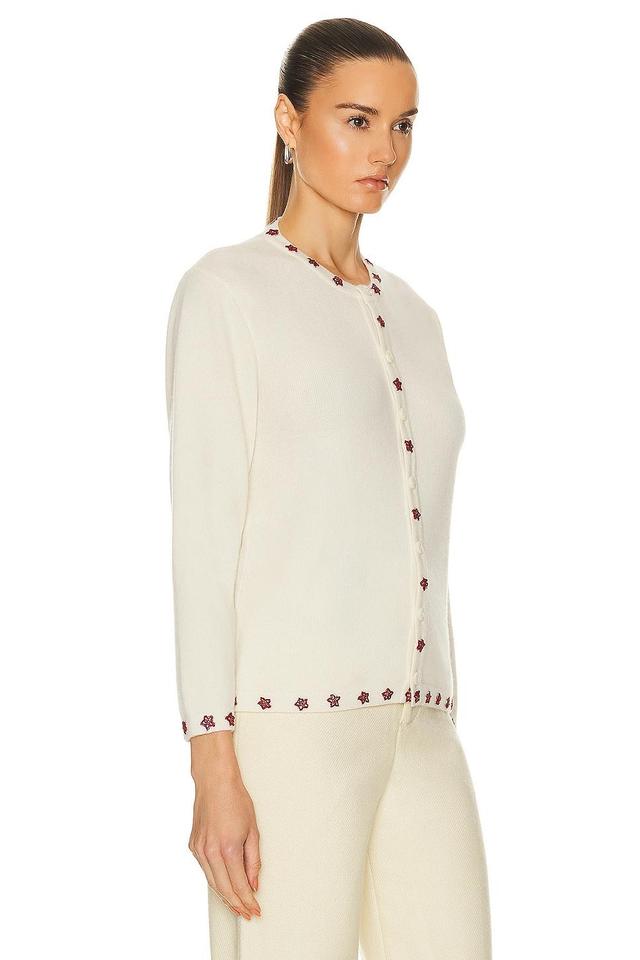 BODE Starflower Beaded Cardigan in Cream Product Image