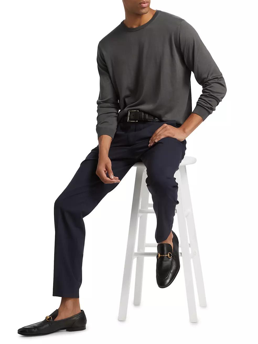 Mens Silk-Cotton Crewneck Sweater Product Image