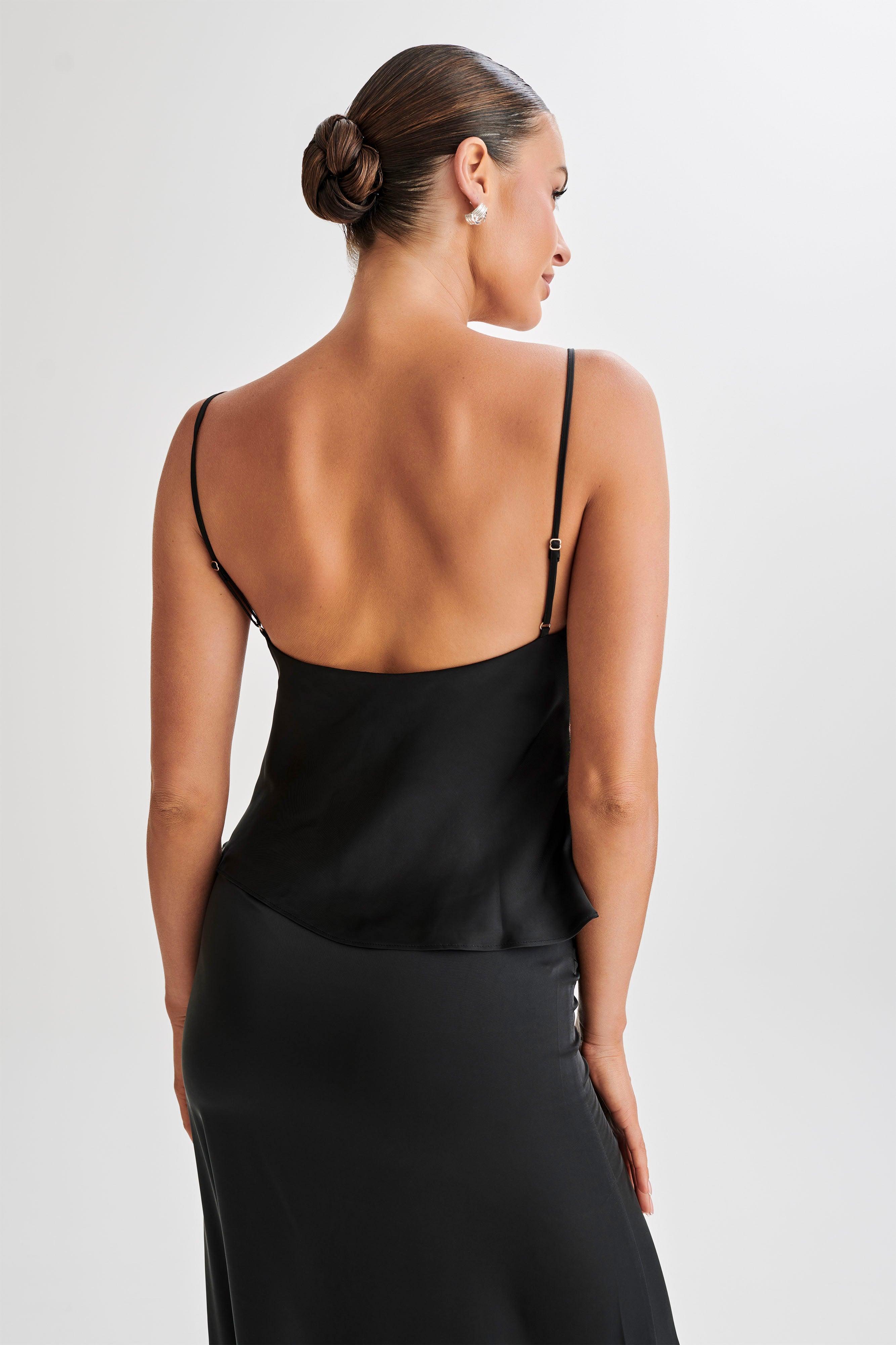 Luella Satin Lace Cami Top - Black Product Image