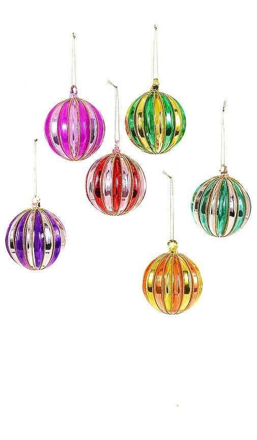 ORNAMENTO CODY FOSTER & CO SEGMENTED BAUBLE ORNAMENT SET OF 6 Product Image