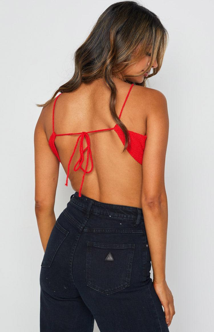 Seoul Red Halter Crop Top Product Image