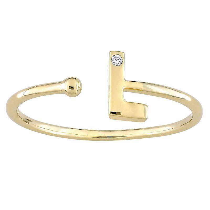 Stella Grace 10k Gold Diamond Accent Initial Open Ring, Womens Product Image