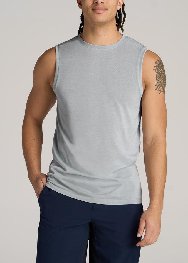 A.T. Performance MODERN-FIT Jersey Tank For Tall Men in Light Grey Mix Male Product Image