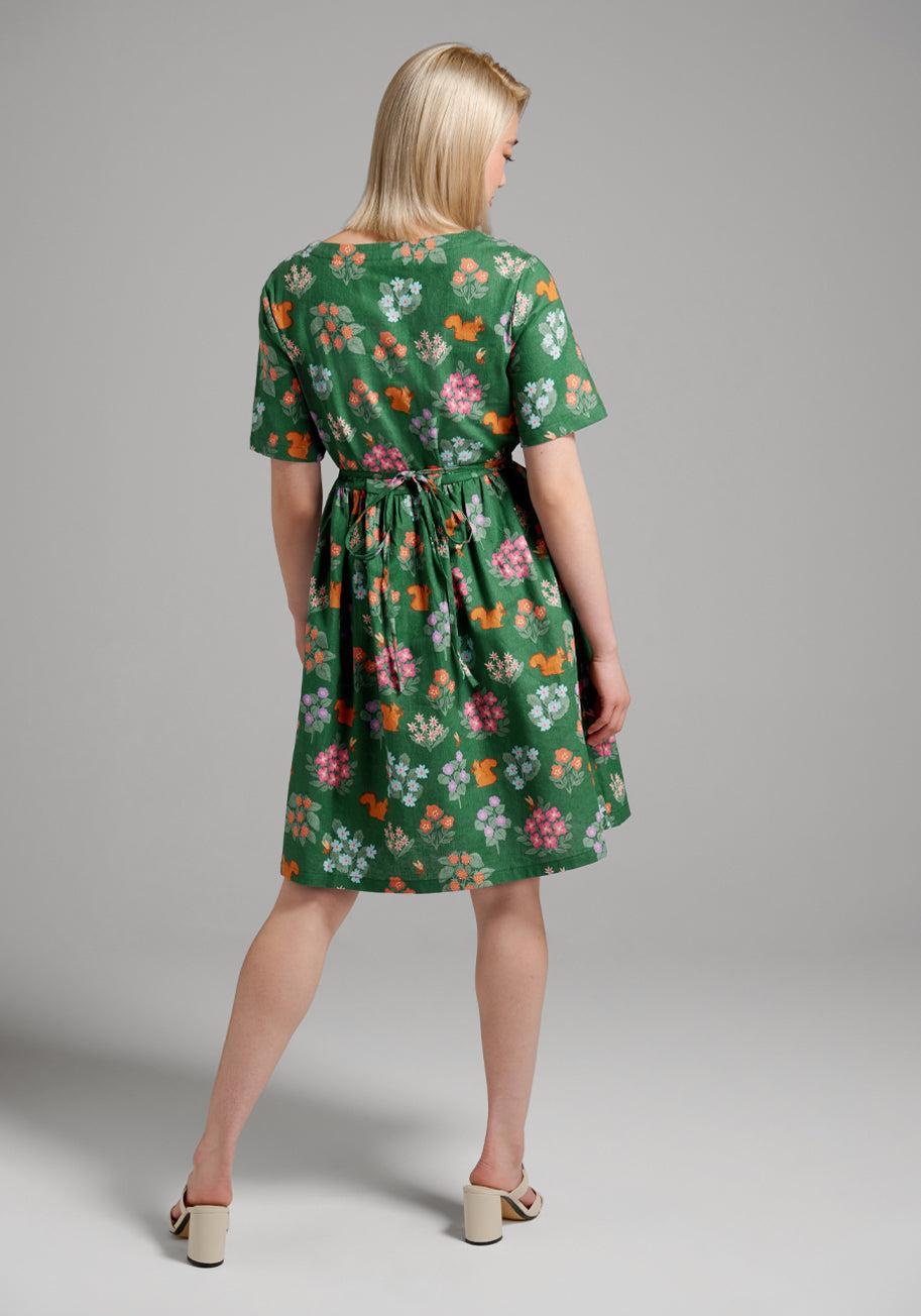 Flower Squirrel A-Line Dress Product Image