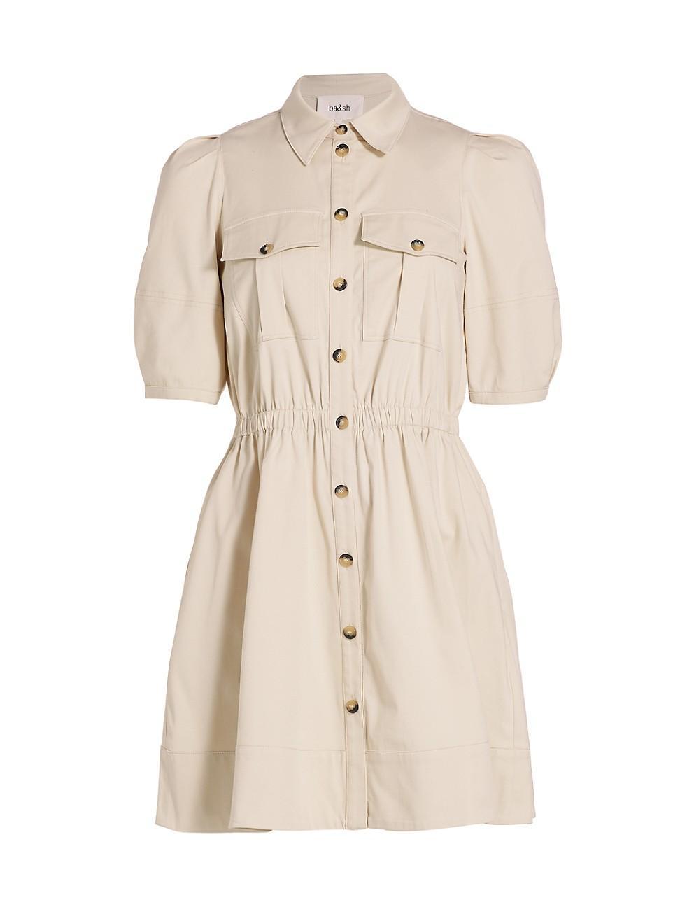 Womens Cotton-Blend Utility Minidress product image