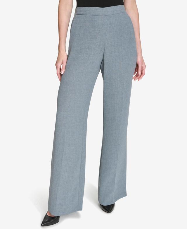 Halston Womens Elastic-Back Mid-Rise Wide-Leg Pants Product Image