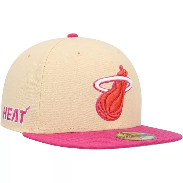 Mens New Era /Pink Miami Heat Passion Mango 59FIFTY Fitted Hat Product Image