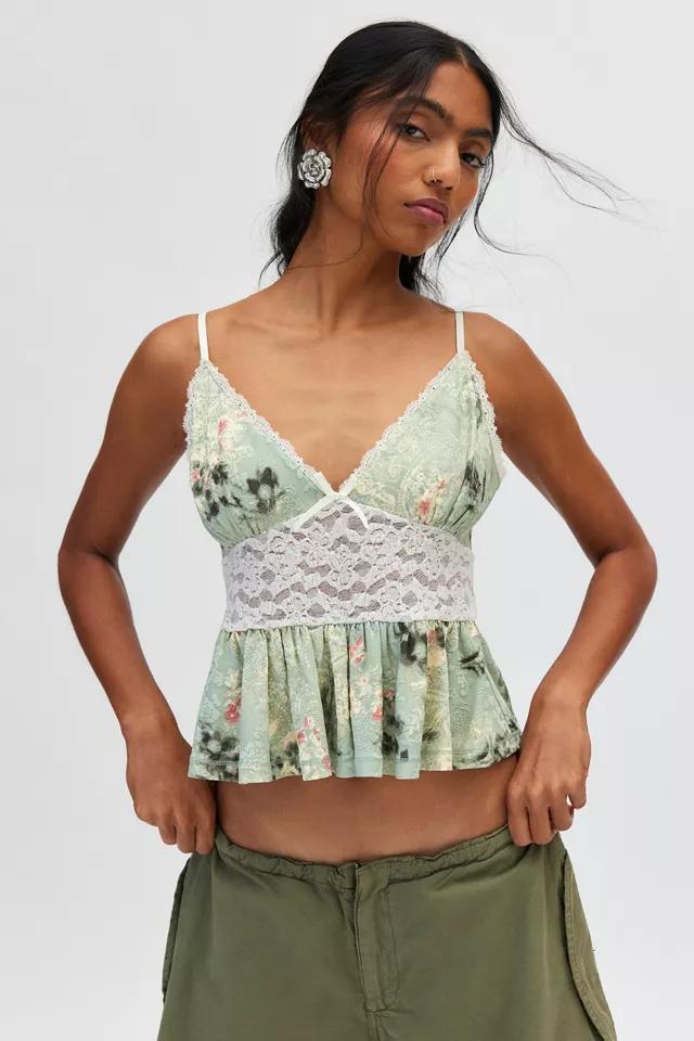 Ecote Elise Jacquard Lace Peplum Cami Product Image