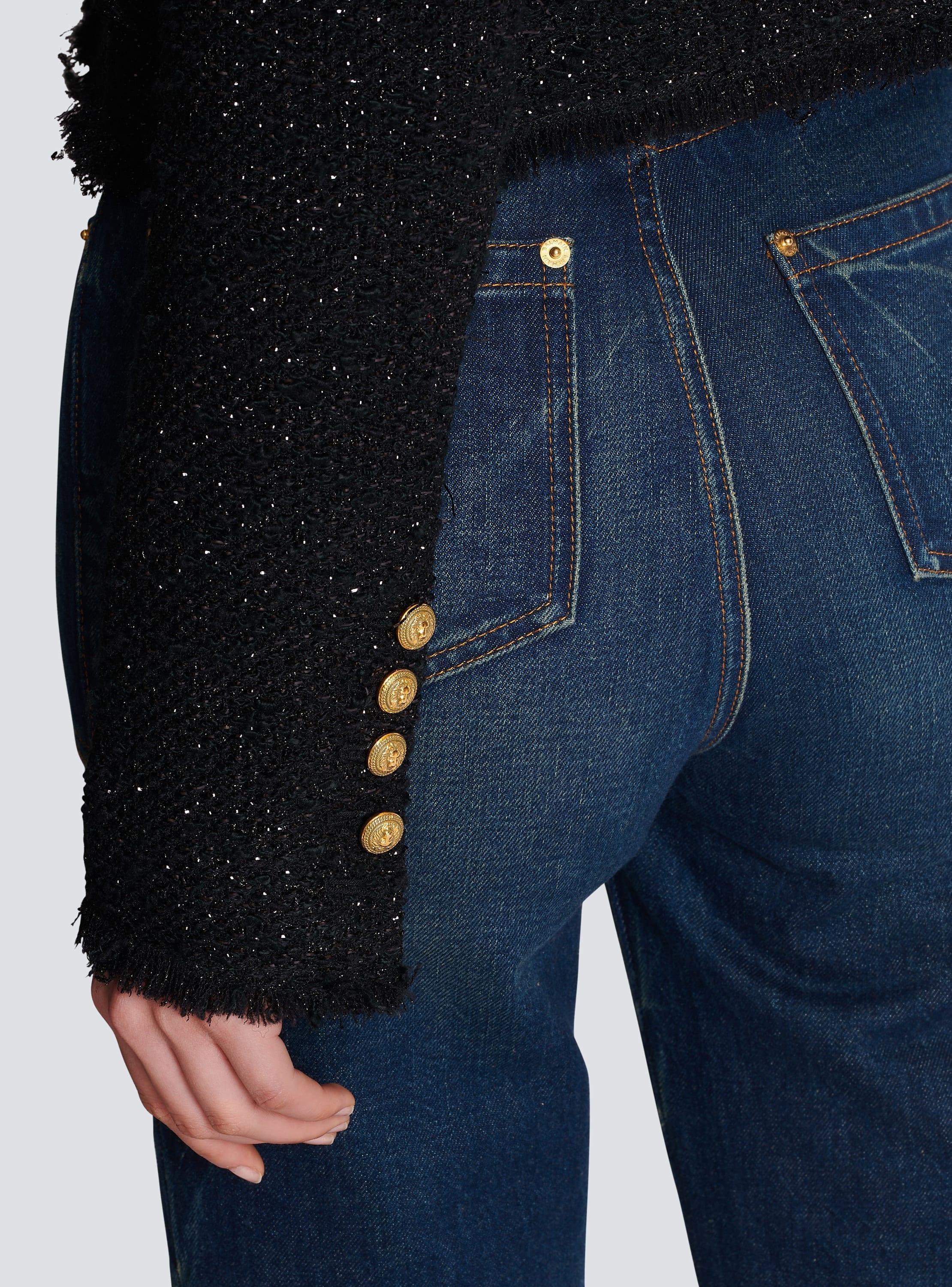 Cropped lurex tweed jacket Product Image