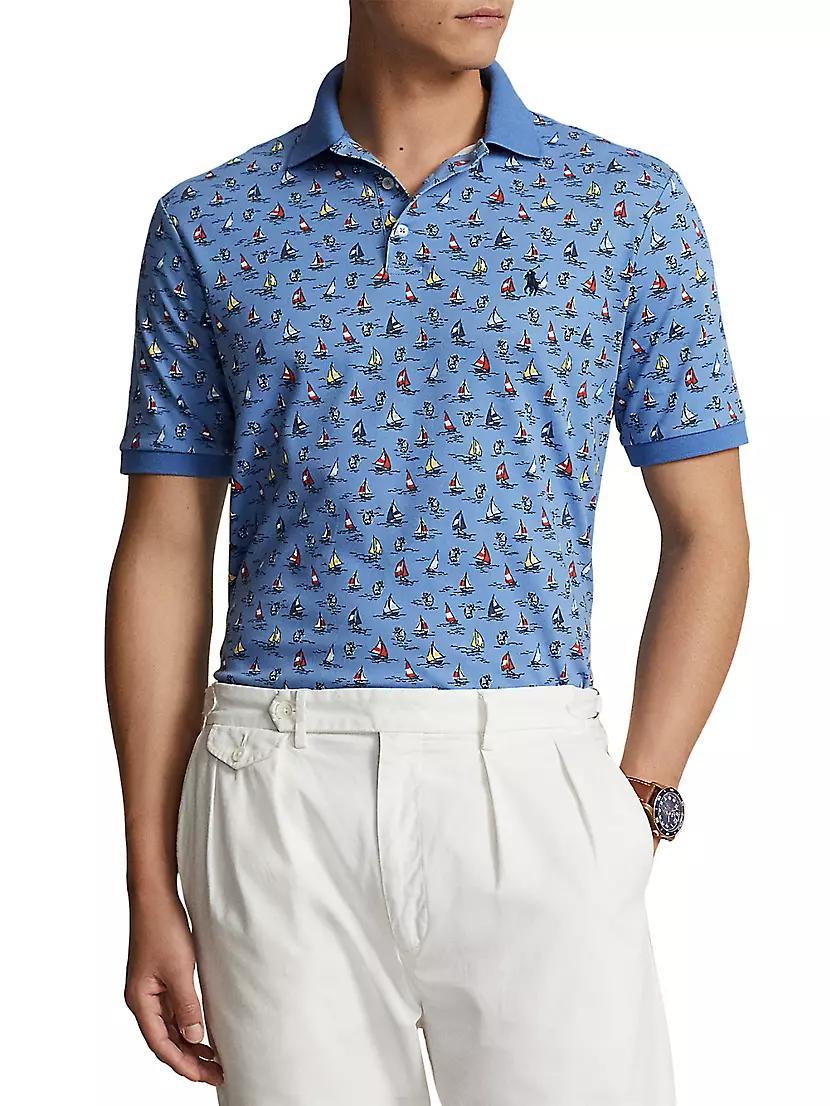 Sailboat & Anchor Cotton Polo Shirt Product Image