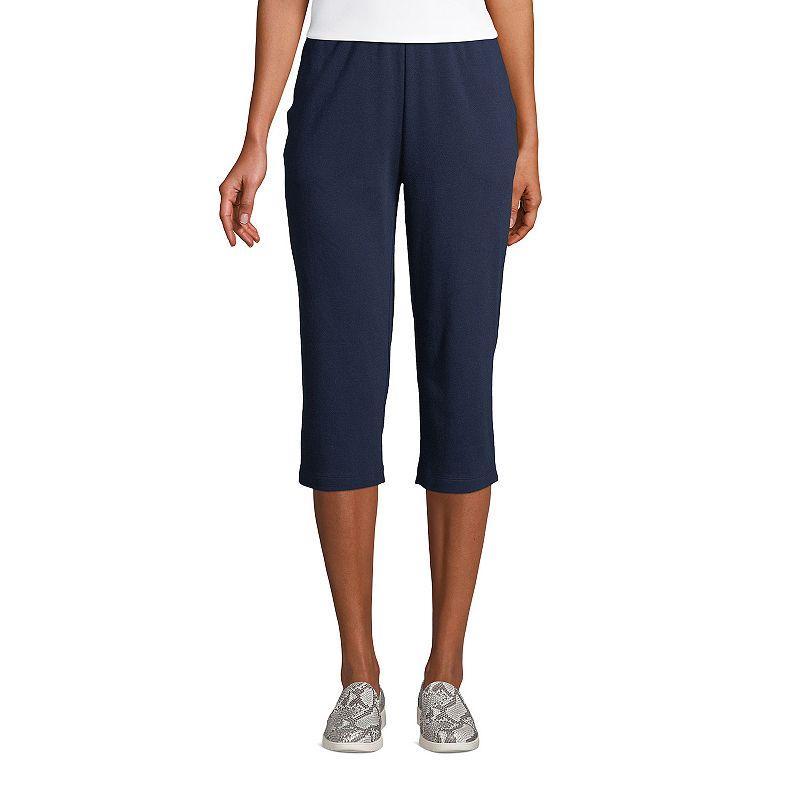 Womens Lands End Sport High Waist Pull-On Capri Pants Blue Product Image