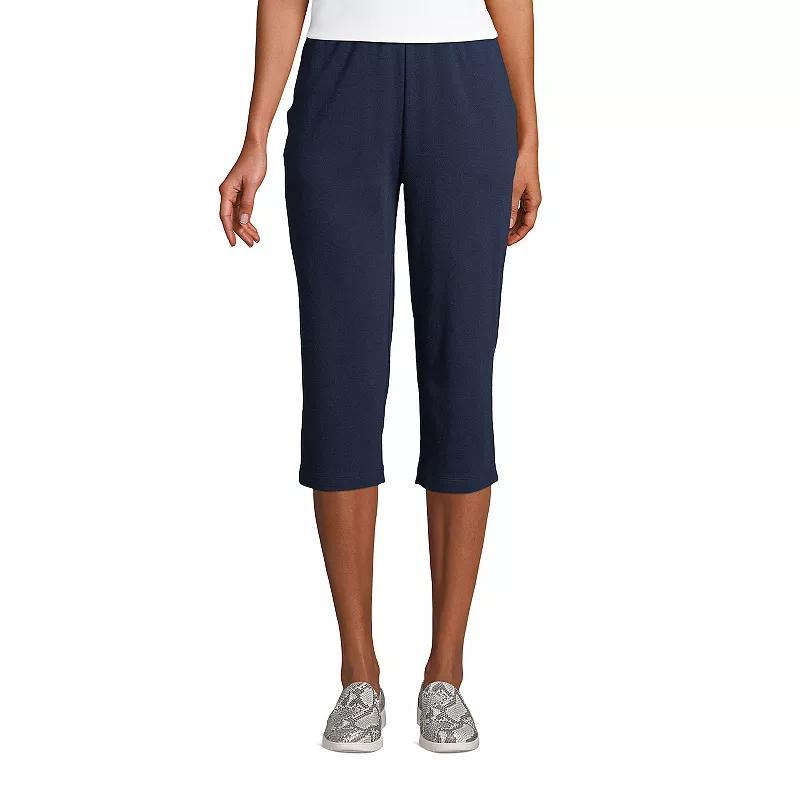 Petite Lands End Sport High Waist Pull-On Capri Pants, Womens Radiant Blue Product Image