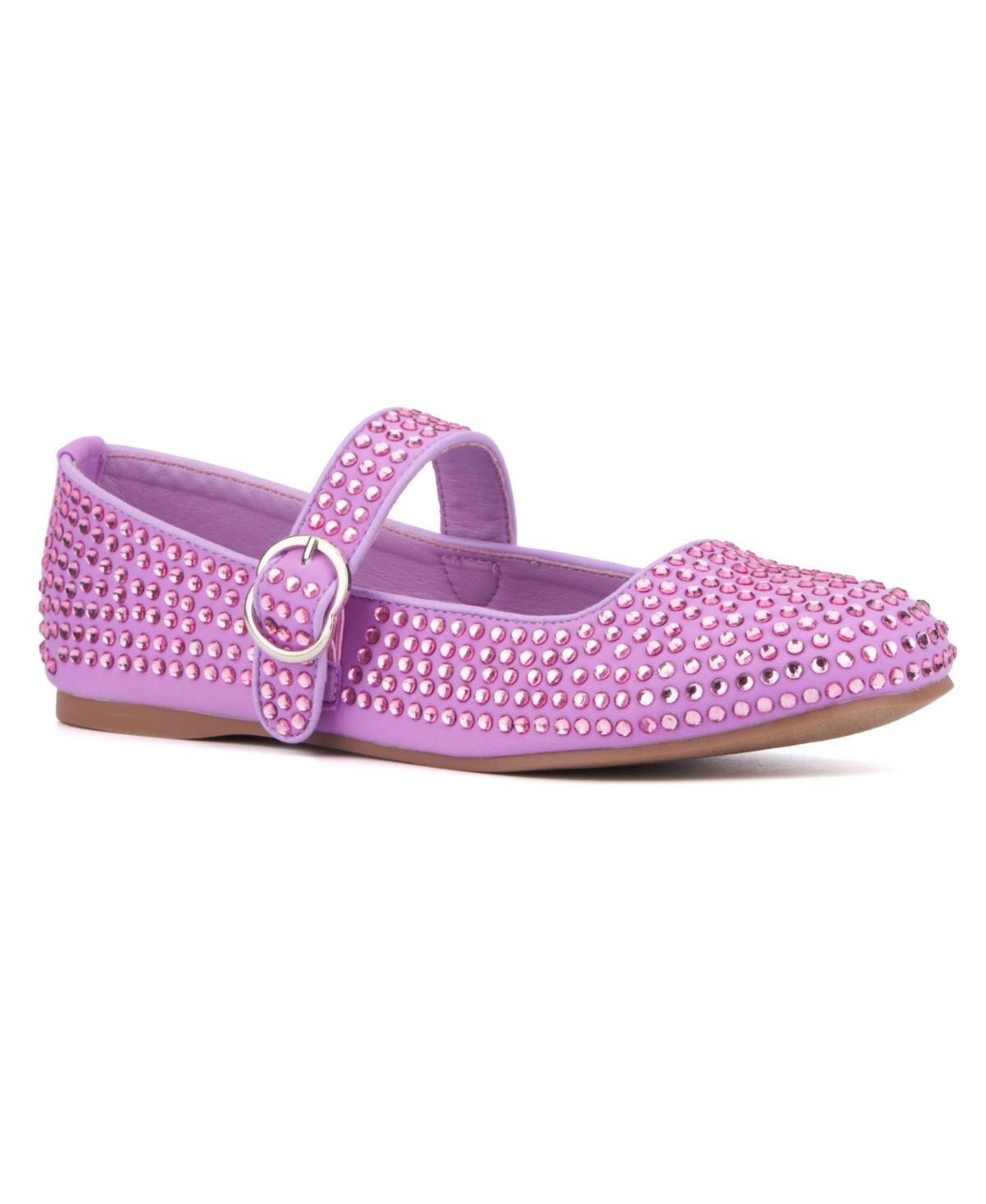 Olivia Miller Dawn Womens Embellished Maryjane Flats Purple Product Image