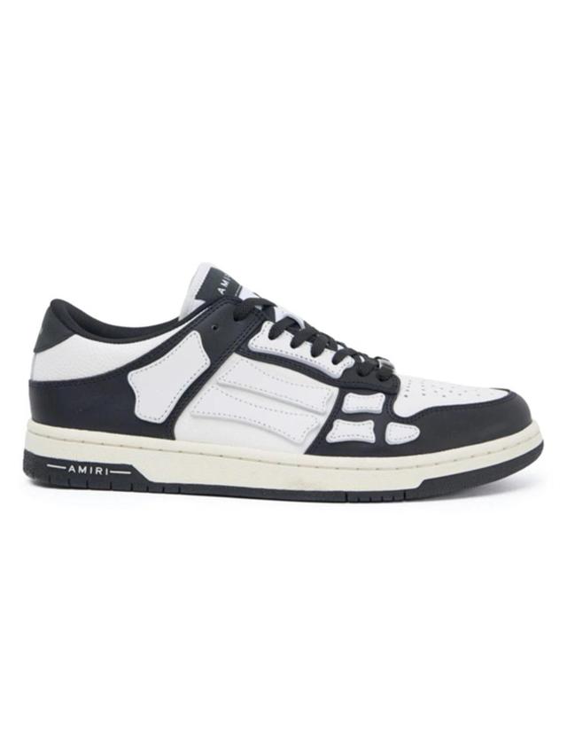 Skel Low Top Leather Sneakers In Black White Product Image