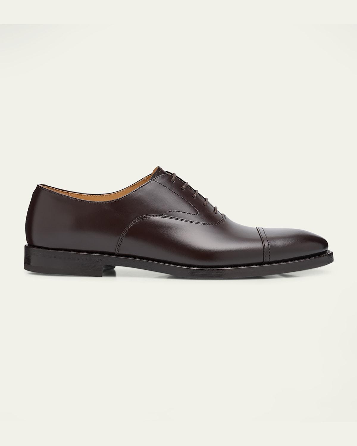 Mens Calf Leather Cap-Toe Oxfords Product Image