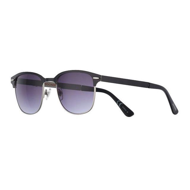 Mens Dockers Antique Silver and Black Metal Club Style Sunglasses Product Image