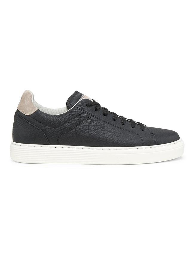 Mens Suede-Trim Low-Top Leather Sneakers Product Image