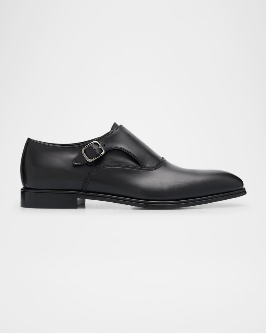 Men's Leather Monk Strap Loafers Product Image