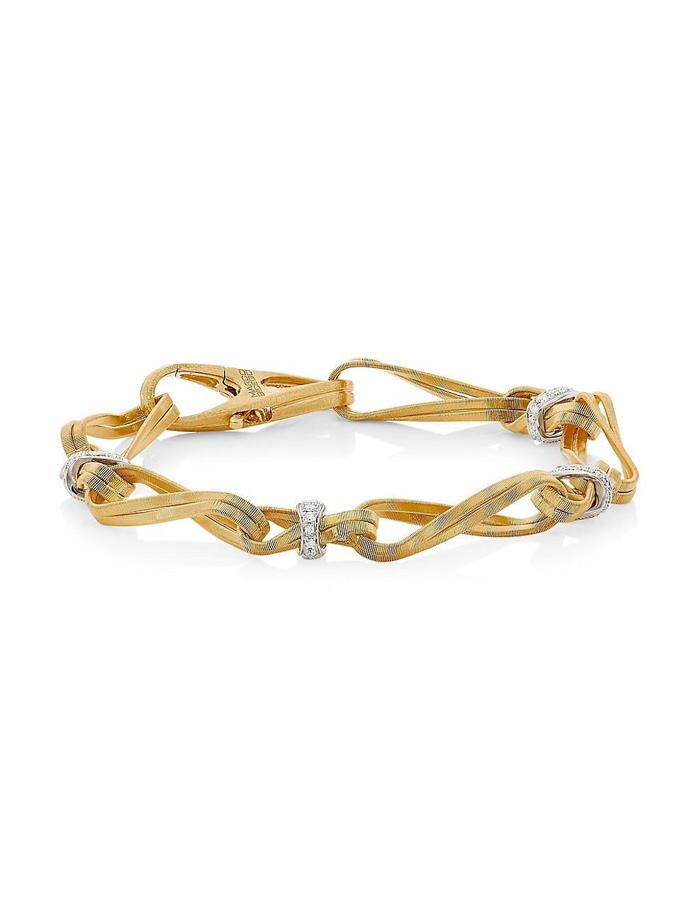 Womens Marrakech Onde Two-Tone 18K Gold & 0.94 TCW Diamond Oval Link Bracelet Product Image