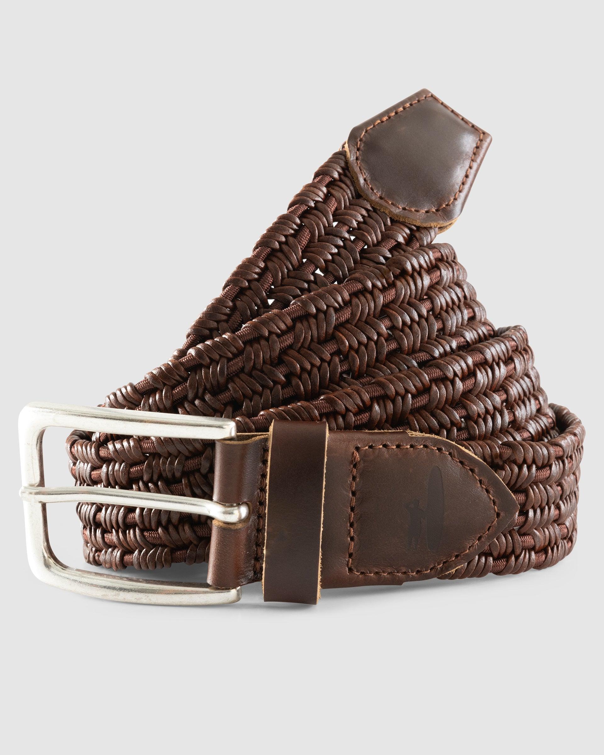 johnnie-O Tessuto Stretch Leather Belt Product Image