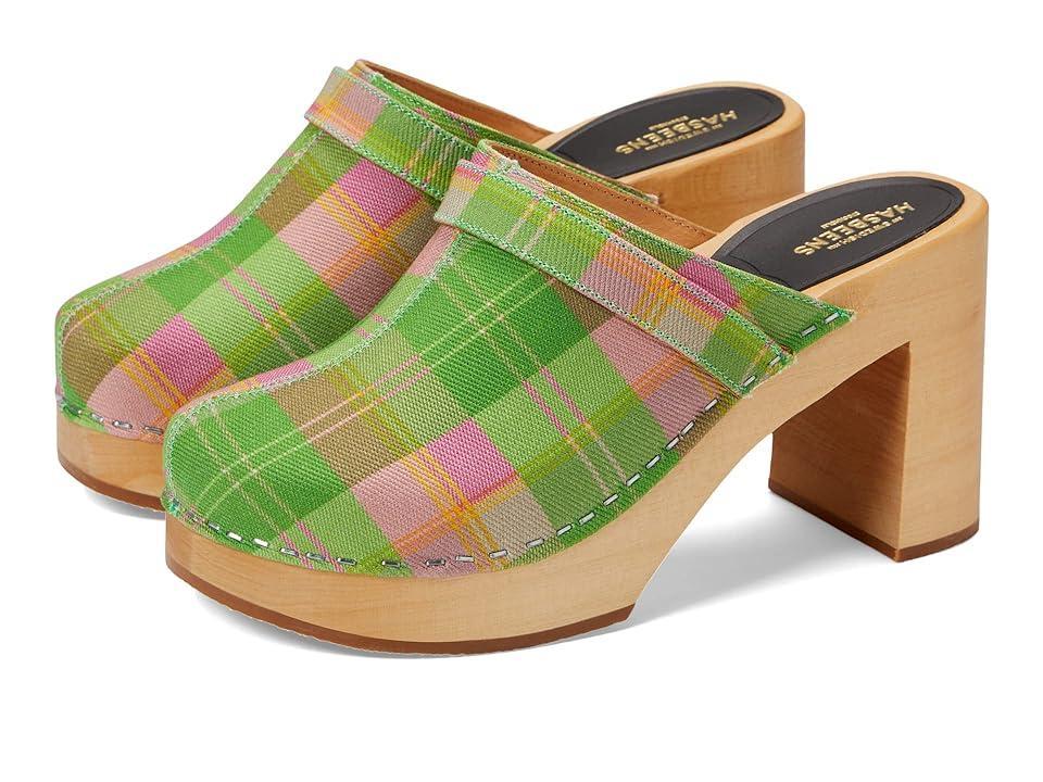 Swedish Hasbeens Front Stitched Husband Sky High (Tartan Textile) Women's Shoes Product Image