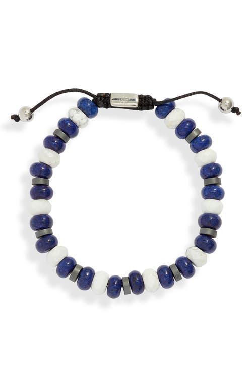 CLIFTON WILSON Mens Blue & White Stone Beaded Bracelet Product Image