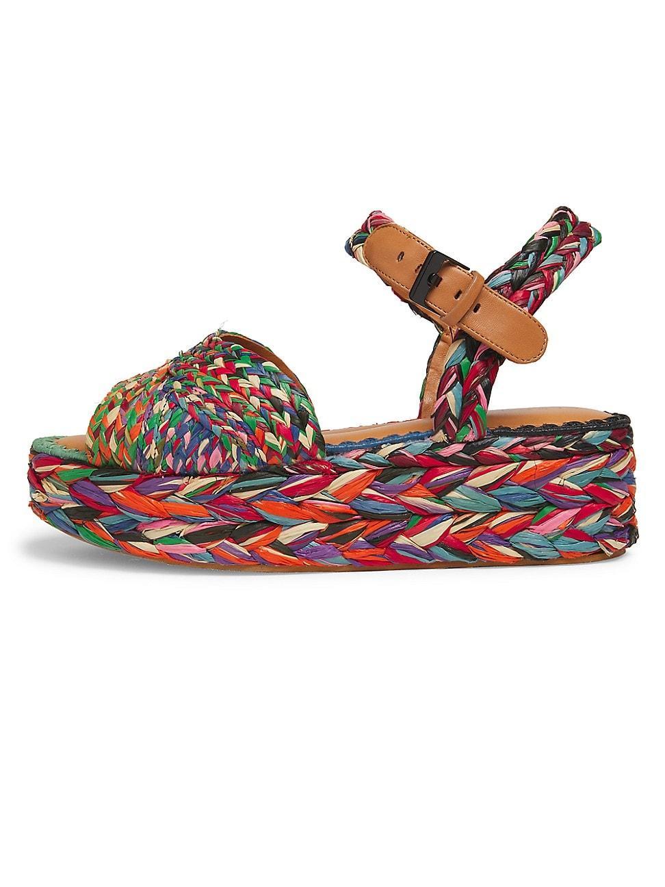 Womens Aida 55MM Raffia Platform Sandals Product Image