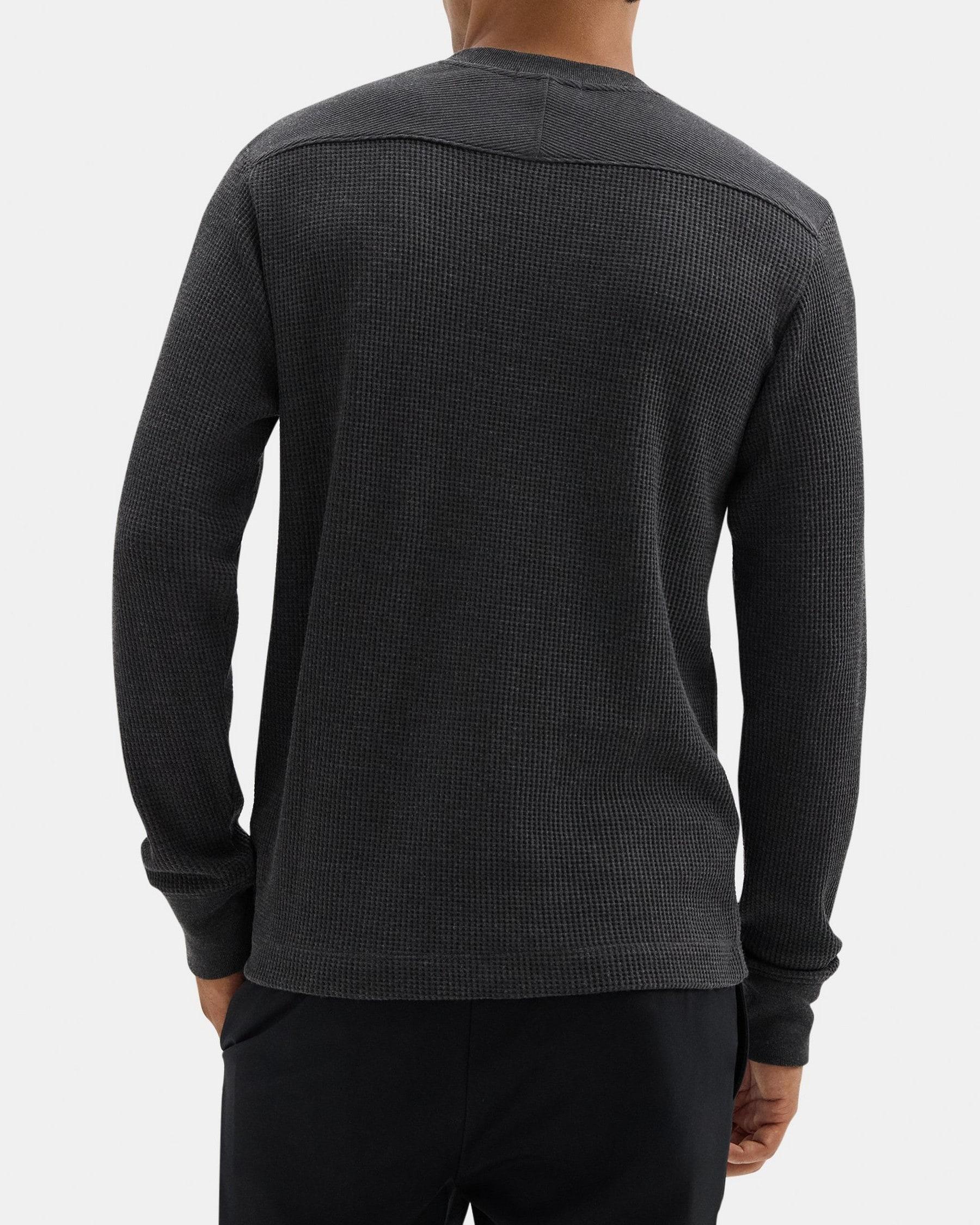 Long-Sleeve T-Shirt in Waffle Knit Mélange Product Image