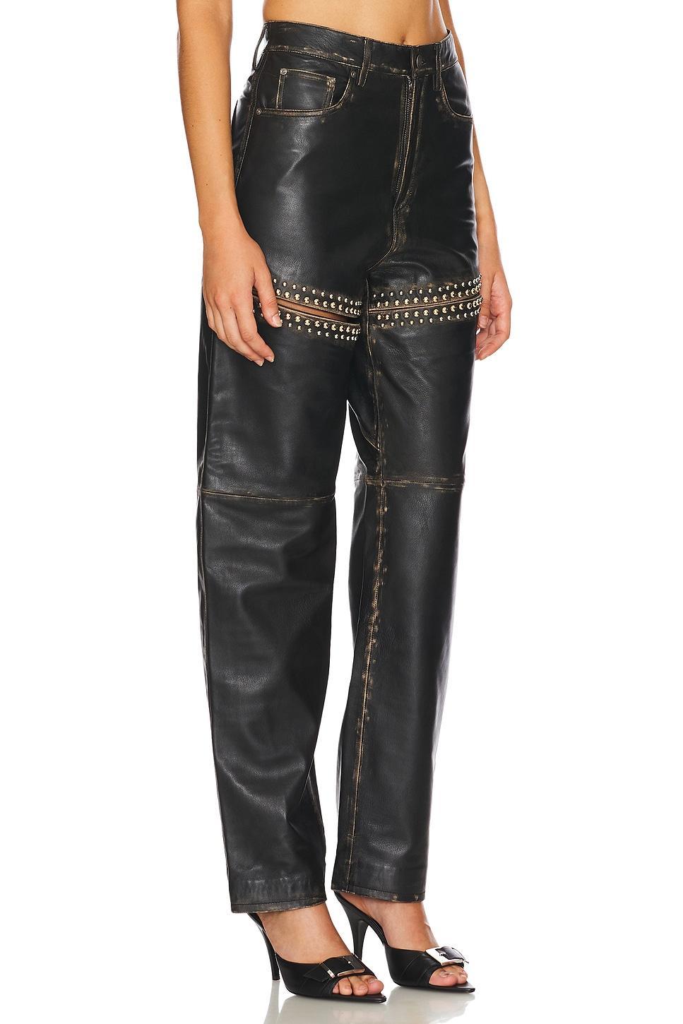 Studded Leather Slit Leg Pant AREA Product Image