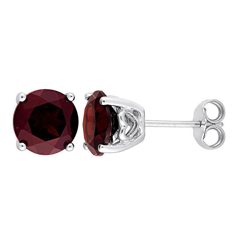 Stella Grace Sterling Silver & Gemstone Round Stud Earrings, Womens, Red Product Image