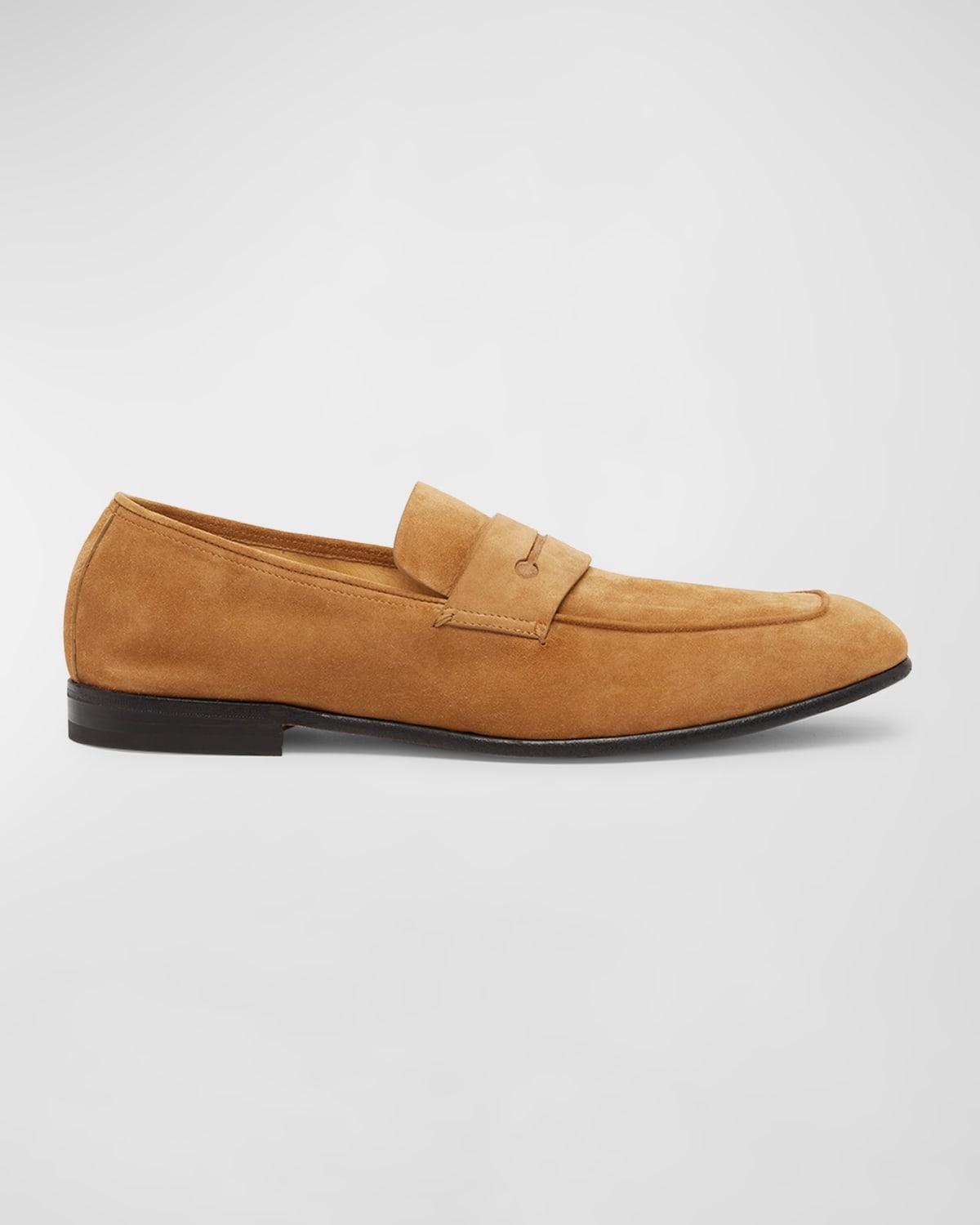 Mens Suede Penny Loafers Product Image