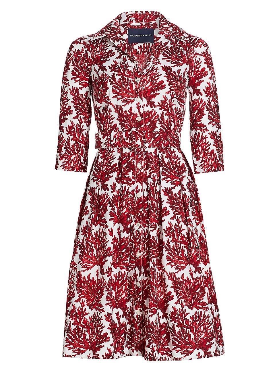 Womens Coral Reef Print Shirtdress Product Image