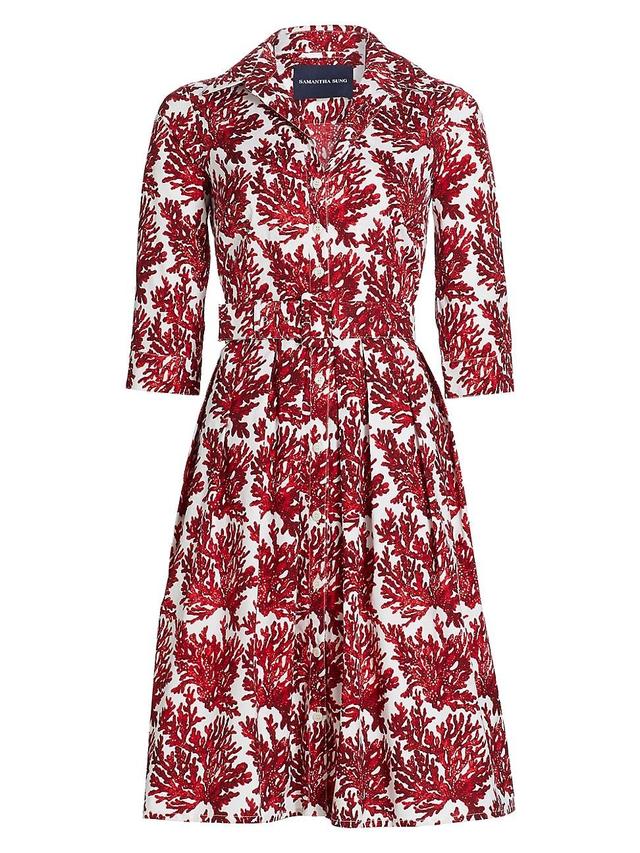 Womens Coral Reef Print Shirtdress Product Image