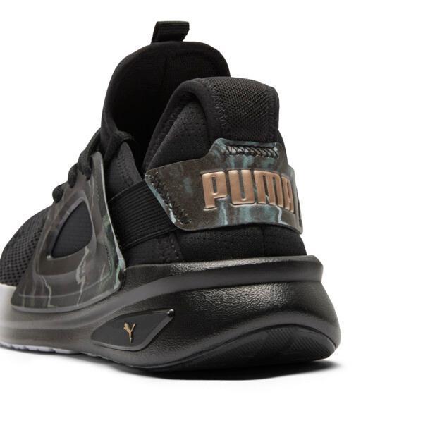 PUMA Softride Enzo Evo Geode Glow Women's Wide Sneakers in Black/Gold Product Image