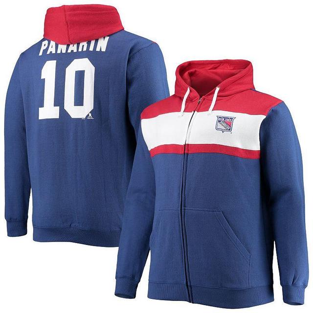 Mens Profile Artemi Panarin Blue New York Rangers Big & Tall Colorblock Full-Zip Hoodie Product Image