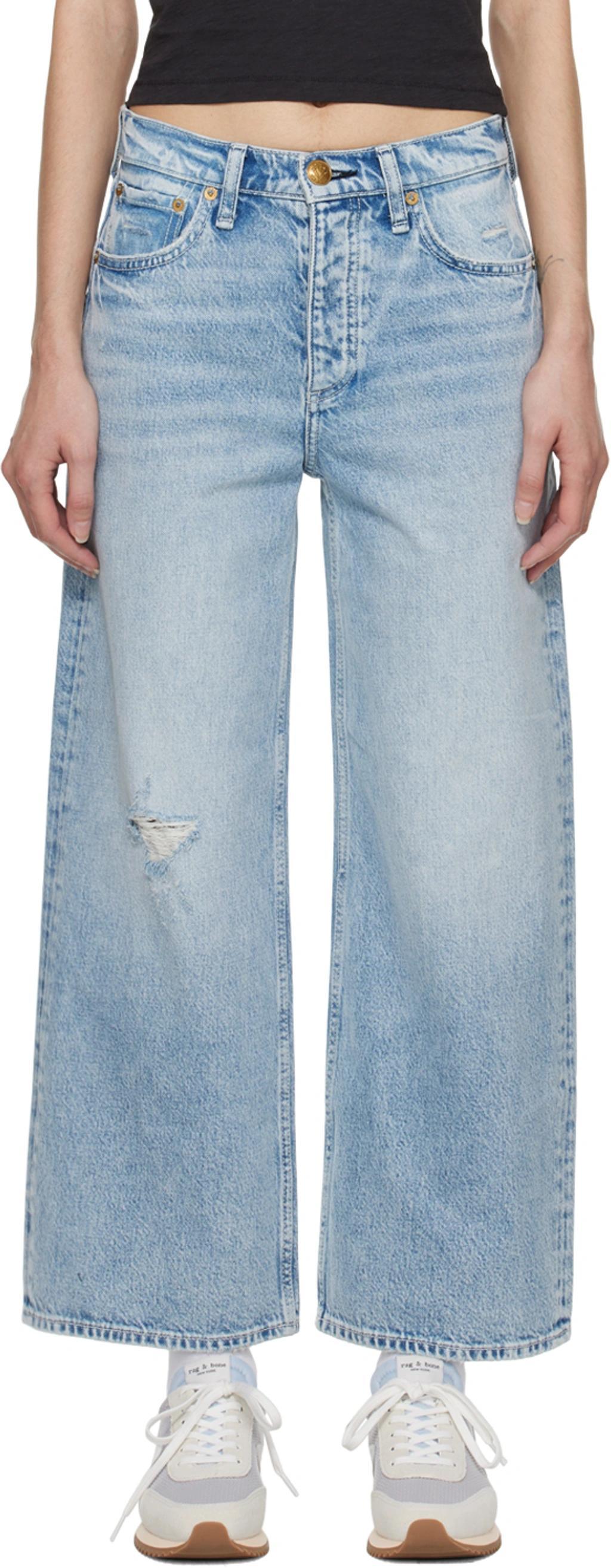 RAG & BONE Wide-leg Cropped Jeans In Multi product image