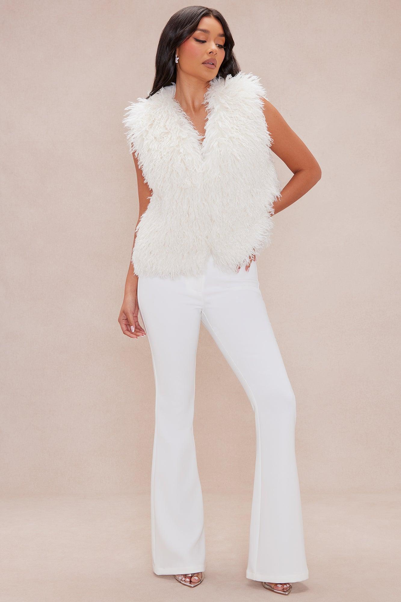 Mammoth Fur Vest - Cream Product Image