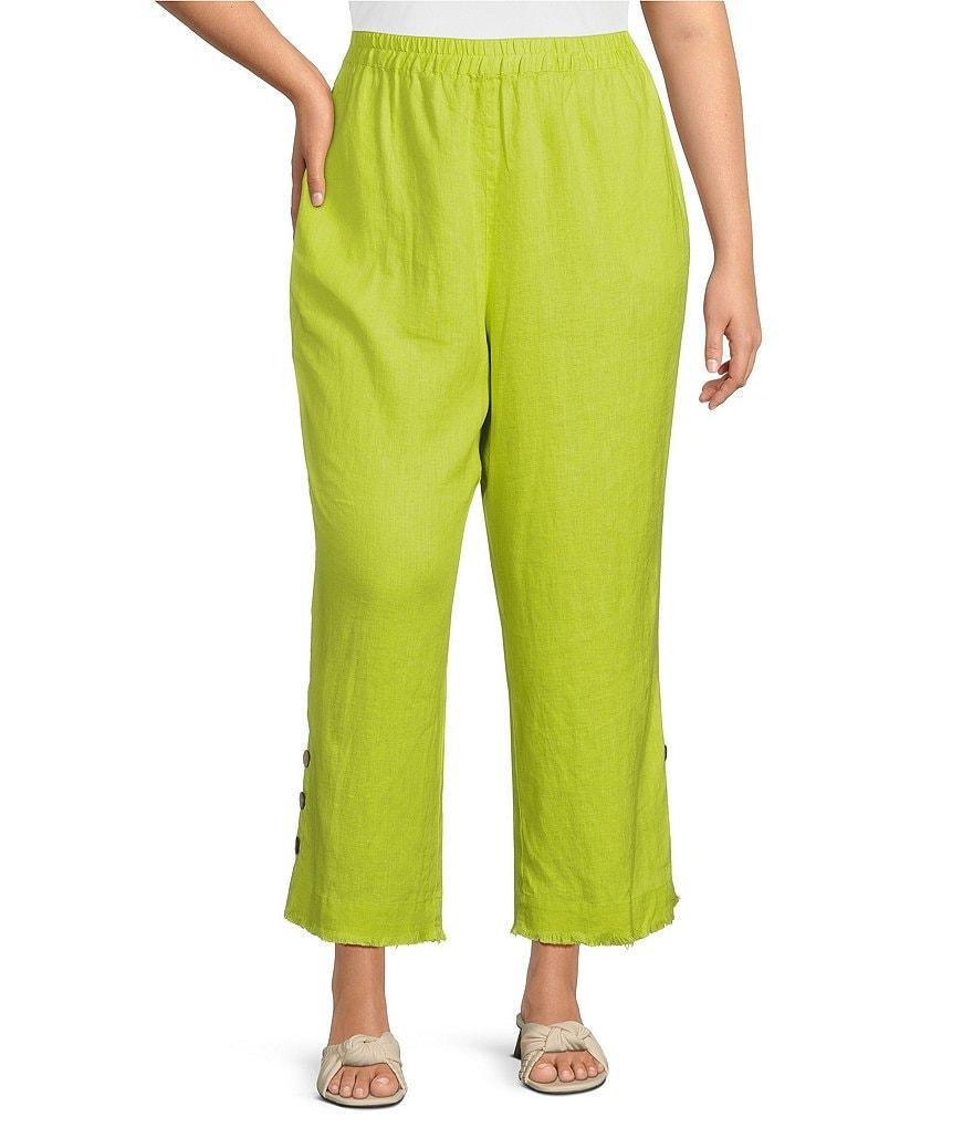 Ali Miles Plus Size Pull-On Wide-Leg Crop Pants Product Image