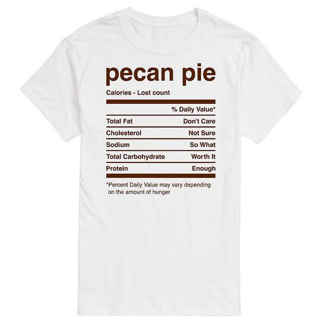 Mens Pecan Pie Nutritional Facts Graphic Tee Product Image