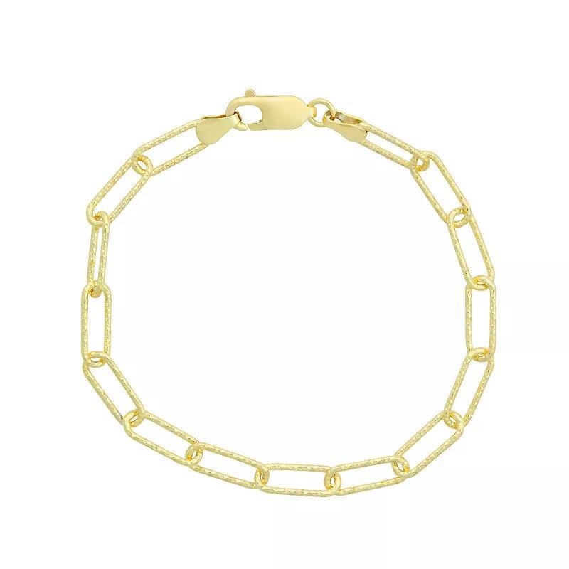 Giorgio di Vicenza Sterling Silver Italian Paper Clip Chain Anklet, Womens Gold Tone Product Image