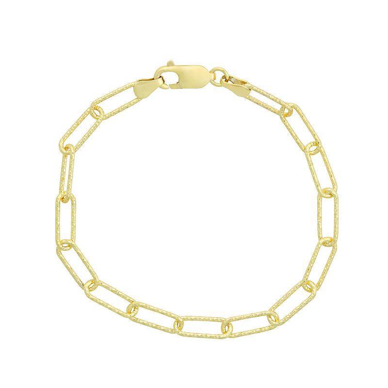 Giorgio di Vicenza Sterling Silver Italian Paper Clip Chain Anklet, Womens Gold Tone Product Image